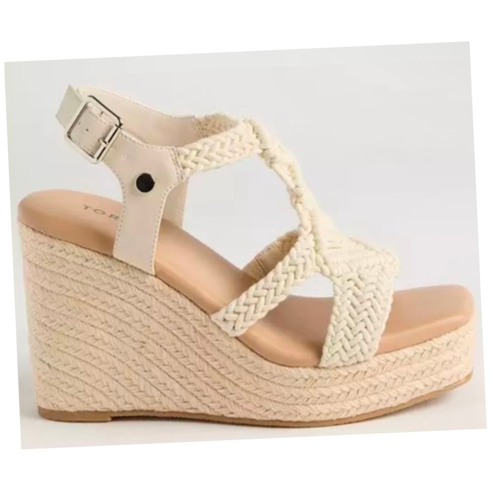 Torrid Cream Braided Espadrille Wedge Sandals - Picture 4 of 8